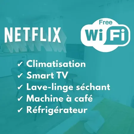 Joli Climatise 'alma 4' - Coeur De - Wifi Fibre - Netflix *